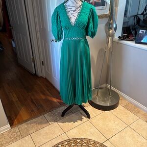 ASOS Teal Midi Dress with Pleated Skirt never been worn